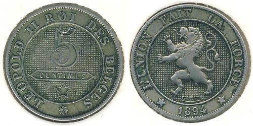 5 Sent Belgien Kupfer/Nickel 
