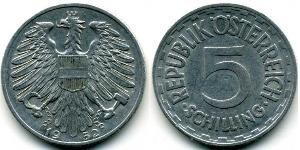 5 Shilling Besetztes Nachkriegsösterreich Aluminium 