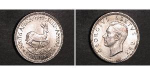 5 Shilling Sudafrica (1910 - ) Argento Giorgio VI (1895-1952)