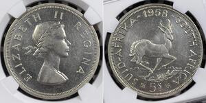 5 Shilling Sudafrica (1910 - ) Argento Elisabetta II (1926-2022)