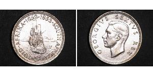 5 Shilling Sudafrica (1910 - ) Argento Giorgio VI (1895-1952)