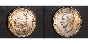 5 Shilling Sudafrica (1910 - ) Argento Giorgio VI (1895-1952)