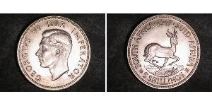 5 Shilling Sudafrica (1910 - ) Argento Giorgio VI (1895-1952)