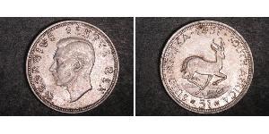 5 Shilling Sudafrica (1910 - ) Argento Giorgio VI (1895-1952)