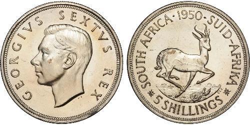 5 Shilling Sudafrica (1910 - ) Argento Giorgio VI (1895-1952)