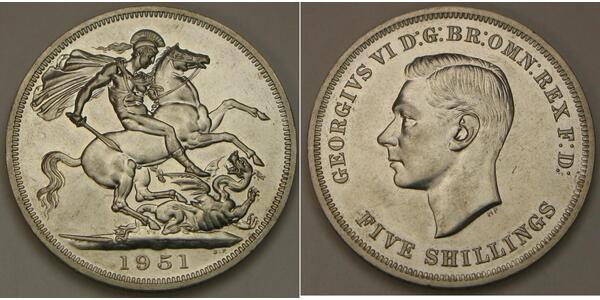 5 Shilling United Kingdom (1922-) Copper/Nickel George VI (1895-1952)