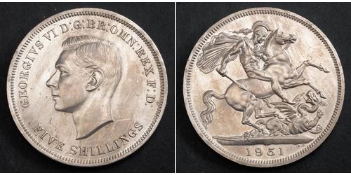 5 Shilling Vereinigtes Königreich (1922-) Kupfer/Nickel Georg VI (1895-1952)
