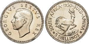 5 Shilling Sudáfrica (1910 - ) Plata Jorge VI (1895-1952)