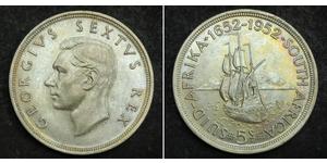 5 Shilling Sudáfrica (1910 - ) Plata Jorge VI (1895-1952)