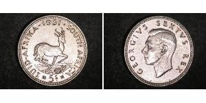 5 Shilling Südafrika (1910 - ) Silber Georg VI (1895-1952)