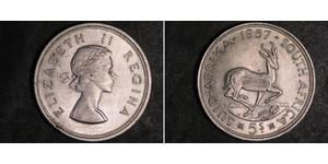 5 Shilling South Africa (1910 - ) Silver Elizabeth II (1926-2022)