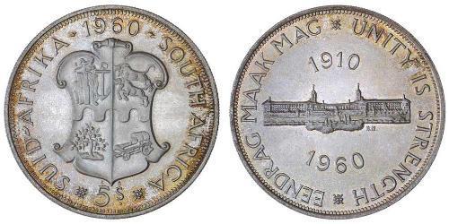 5 Shilling South Africa (1910 - ) Silver 
