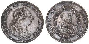 5 Shilling / 1 Dollar 大英帝国 / 大不列颠及爱尔兰联合王国 (1801 - 1922) 銀 喬治三世 (1738-1820)