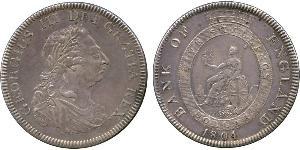 5 Shilling / 1 Dollar 大英帝国 / 大不列颠及爱尔兰联合王国 (1801 - 1922) 銀 喬治三世 (1738-1820)