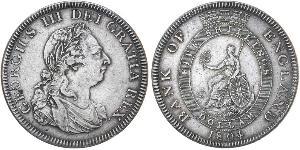 5 Shilling / 1 Dollar 大英帝国 / 大不列颠及爱尔兰联合王国 (1801 - 1922) 銀 喬治三世 (1738-1820)