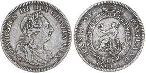 5 Shilling / 1 Dollar 大英帝国 / 大不列颠及爱尔兰联合王国 (1801 - 1922) 銀 喬治三世 (1738-1820)