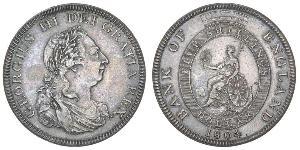 5 Shilling / 1 Dólar Imperio británico (1497 - 1949) / Reino Unido de Gran Bretaña e Irlanda (1801-1922) Plata Jorge III (1738-1820)