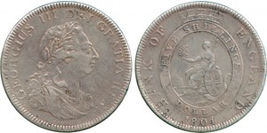 5 Shilling / 1 Dólar Imperio británico (1497 - 1949) / Reino Unido de Gran Bretaña e Irlanda (1801-1922) Plata Jorge III (1738-1820)