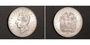 5 Sucre Équateur (1830 - ) Argent Antonio José de Sucre (1795 - 1830)