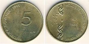 5 Tolar Slowenien Messing 