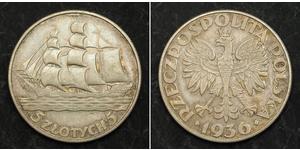 5 Zloty Deuxième République de Pologne (1918 - 1939) Argent 