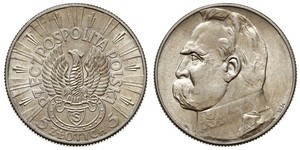 5 Zloty Deuxième République de Pologne (1918 - 1939) Argent Józef Piłsudski