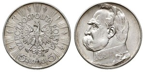 5 Zloty Deuxième République de Pologne (1918 - 1939) Argent Józef Piłsudski