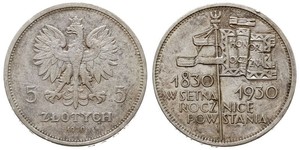 5 Zloty Deuxième République de Pologne (1918 - 1939) Argent 