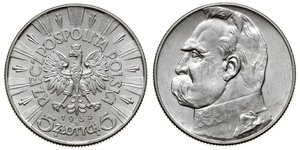5 Zloty Deuxième République de Pologne (1918 - 1939) Argent Józef Piłsudski