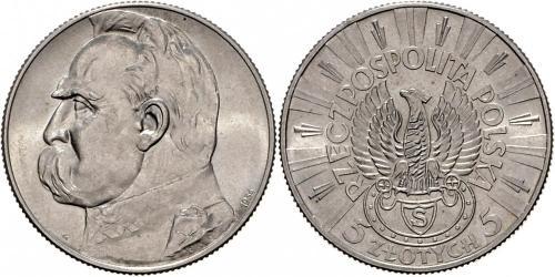 5 Zloty Deuxième République de Pologne (1918 - 1939) Argent Józef Piłsudski