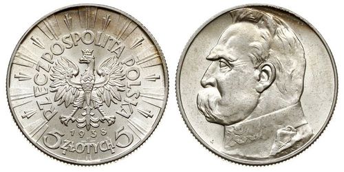 5 Zloty Deuxième République de Pologne (1918 - 1939) Argent Józef Piłsudski