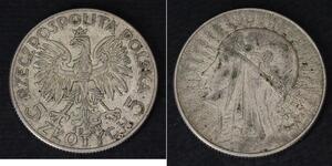 5 Zloty Seconda Repubblica Polacca (1918 - 1939) Argento Giovanni III di Polonia (1629-1696)