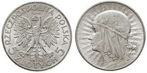 5 Zloty Seconda Repubblica Polacca (1918 - 1939) Argento Giovanni III di Polonia (1629-1696)