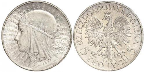 5 Zloty Seconda Repubblica Polacca (1918 - 1939) Argento Giovanni III di Polonia (1629-1696)