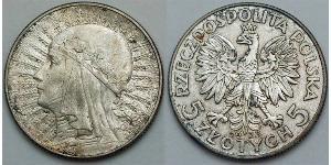 5 Zloty Segunda República Polaca (1918 - 1939) Plata Juan III Sobieski (1629-1696)