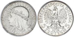 5 Zloty Second Polish Republic (1918 - 1939) Silver John III Sobieski (1629-1696)