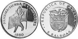 5 Balboa Panamá Plata 