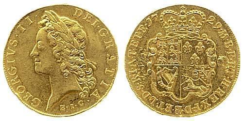 5 Гинея Королевство Великобритания (1707-1801) Золото Георг II (1683-1760)