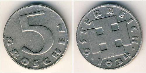 5 Грош Federal State of Austria (1934-1938) Никель/Медь 