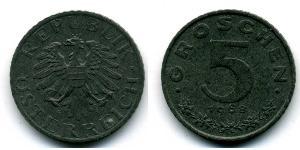 5 Грош Оккупированная Австрия (1945-1955) Цинк 