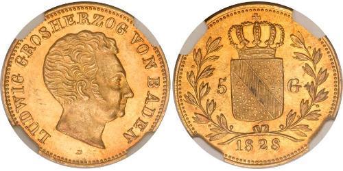 5 Гульден Велике герцогство Баден (1806-1918) Золото Louis I, Grand Duke of Baden (1763 - 1830)