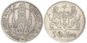 5 Гульден Gdansk (1920-1939) Серебро 