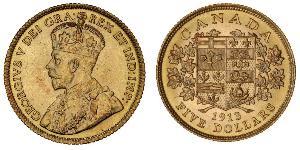 5 Долар Канада Золото Георг V (1865-1936)