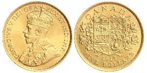 5 Долар Канада Золото Георг V (1865-1936)