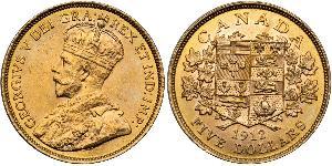 5 Долар Канада Золото Георг V (1865-1936)
