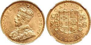 5 Долар Канада Золото Георг V (1865-1936)