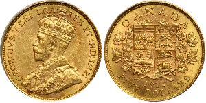 5 Долар Канада Золото Георг V (1865-1936)