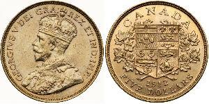 5 Долар Канада Золото Георг V (1865-1936)