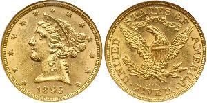 5 Долар США (1776 - ) Золото 