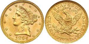 5 Долар США (1776 - ) Золото 